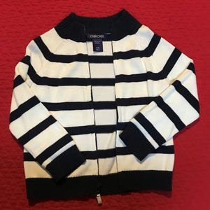 .Cherokee Navy/White Zipper Cardigan Sweater Boy's 4T